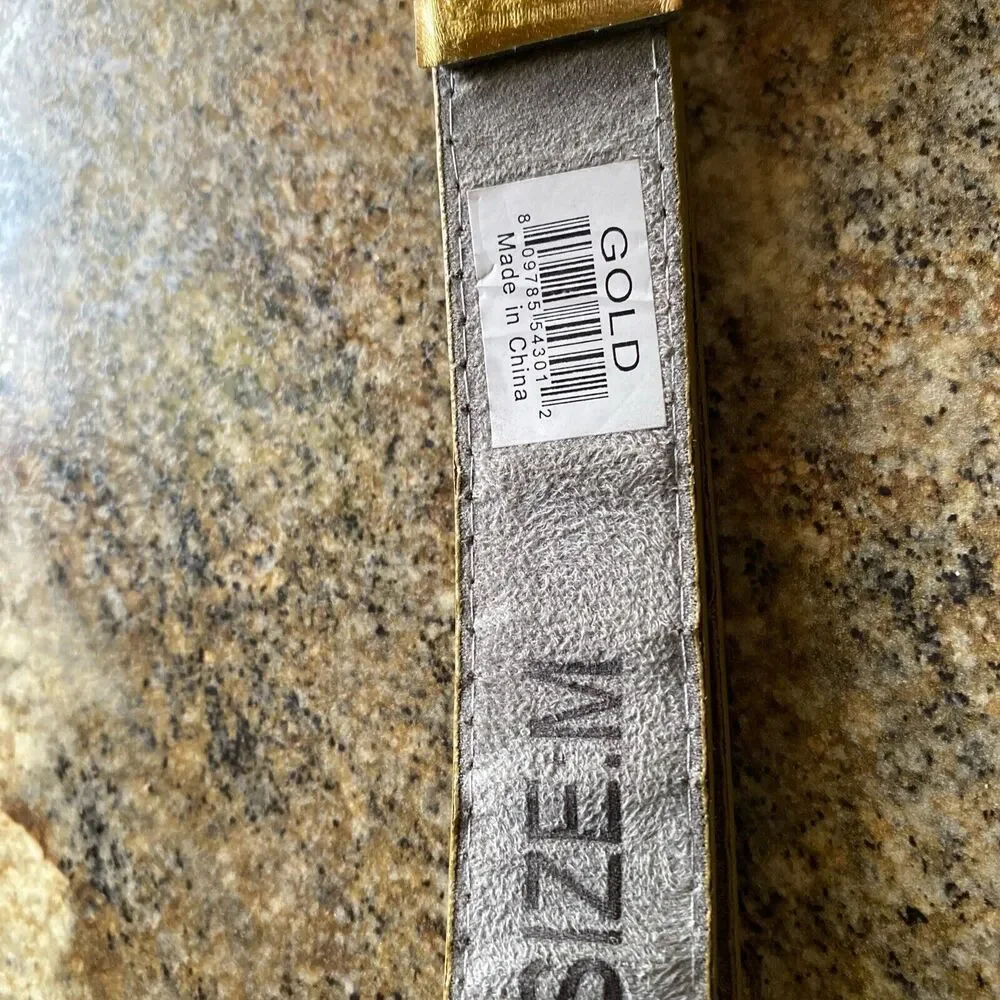Women's Gold Belt 1 in Wide Size M 32-37